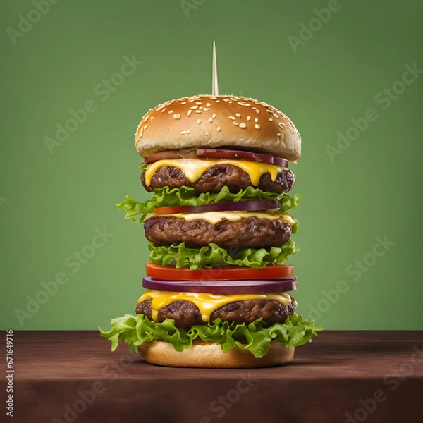 Fototapeta hamburger and fries