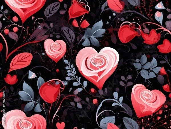 Obraz valentine romantic seamless pattern template