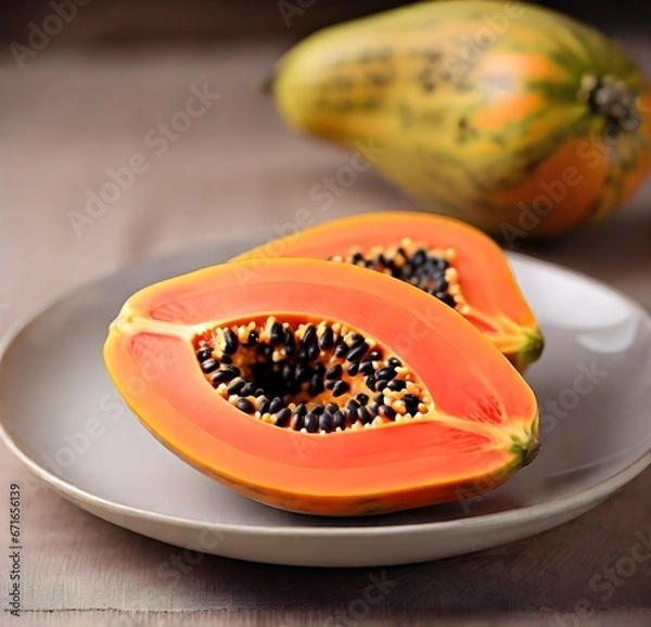 Obraz papaya fruit on a plate
