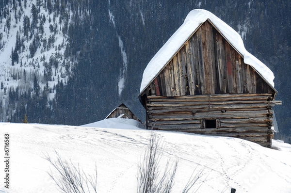 Obraz Snow covered cabin