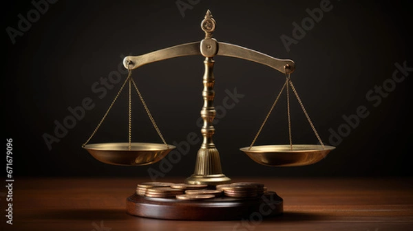 Obraz Balancing Scale with a Single Coin