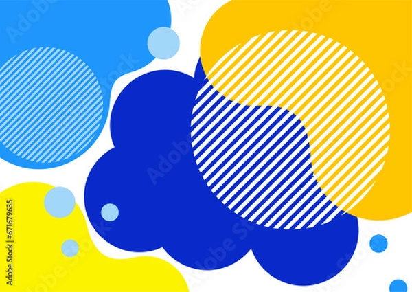 Obraz Creative abstract bright background. Smooth liquid, stripes and dots on a white background. Template for prints, posters, flyers. Vector illustration.