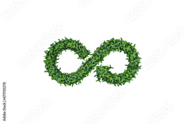 Fototapeta Circular ideas to reduce waste through reuse, recycling, ecology, nature and environment conservation, sustainable development Infinity icon symbol  Isolated on clean background	
