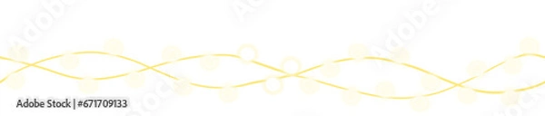 Fototapeta Christmas lights string seamless transparent white effect decoration isolated