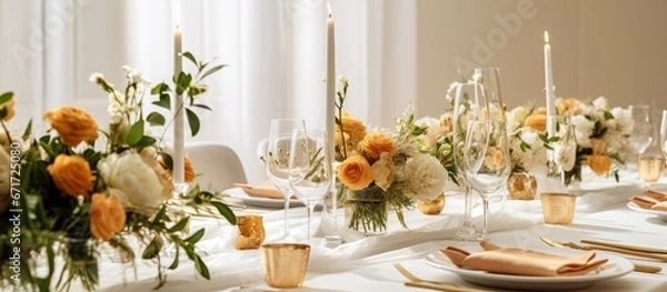 Fototapeta Wedding event coordination for table decorations