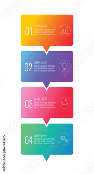 Fototapeta infographics design with speech bubble flat vector