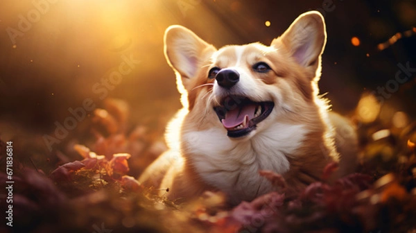 Obraz Uroczy pies corgi