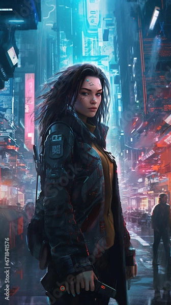 Obraz A Cyberpunk Hacker