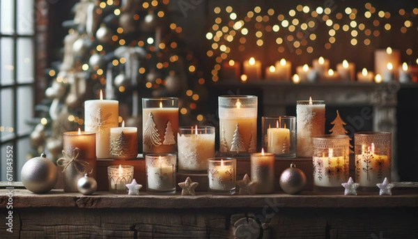 Obraz Christmas candles,  candles, xmas, generative ai