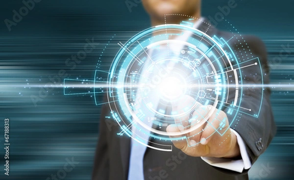 Obraz Businessman tech concept