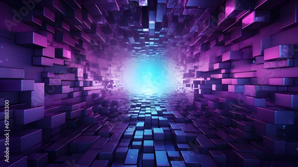 Obraz purple digital pixel texture