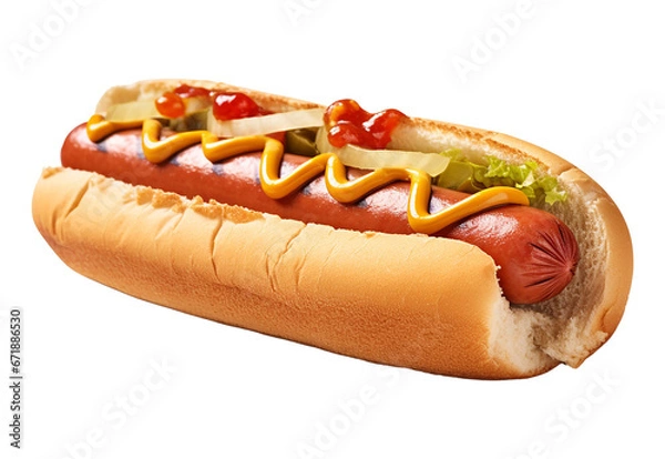 Obraz A Hot Dog isolated on transparent or white background, png