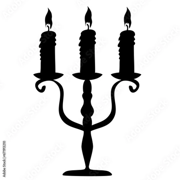 Obraz Candle Silhouette Stand Illustration Vector 