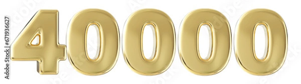 Fototapeta 40k Follower Gold Number 3D Render