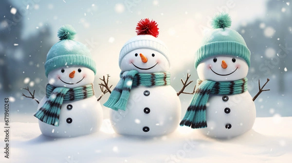 Fototapeta snowman, Generative Ai