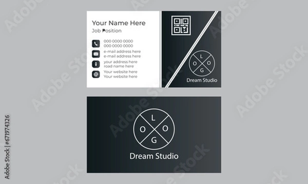 Fototapeta A vector template design business card set with geometric shapes .Best for business proposal, marketing.