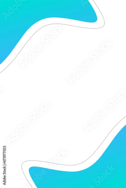 Fototapeta Abstract white blue background with blue wave frame, line and copy space for your text, banner business, presentation, poster, page, backdrop texture design. Vector illustration.