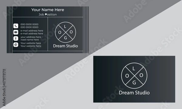 Fototapeta An elegant luxury Modern Creative & Clean business business card design.set to print with vector & illustration. 
