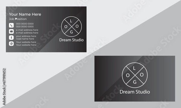 Fototapeta An elegant luxury Modern Creative & Clean business business card design.set to print with vector & illustration. Template is ready for print.
