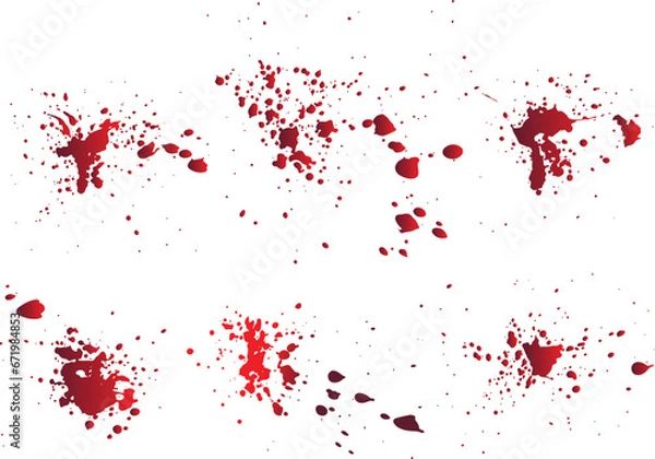 Fototapeta Red vector blood drip collection