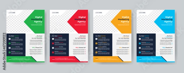 Fototapeta Modern Creative Corporate business, digital marketing agency flyer Brochure design, cover modern layout, annual report, poster, flyer in A4 template