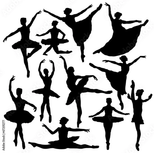 Fototapeta vector ballet silhouette