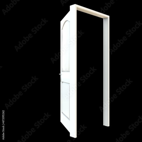 Obraz White door Unsealed Access Point on Isolated White Canvas
