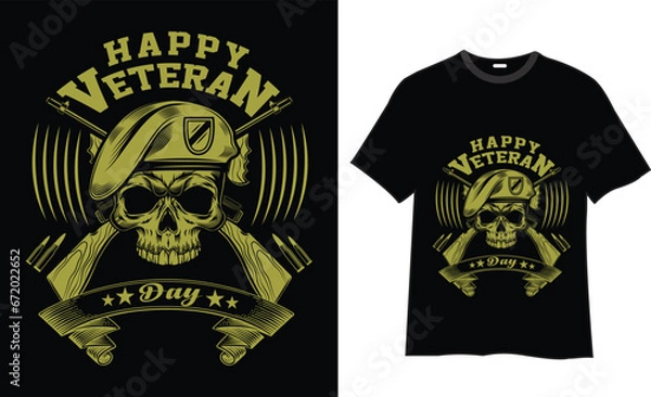 Fototapeta  Veteran T-shirt Design Vector.