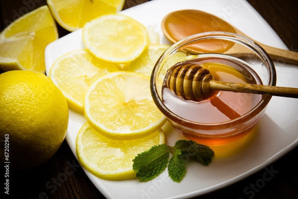 Fototapeta Honey and lemon
