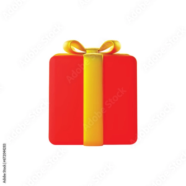 Fototapeta 3d gift box icon. Realistic illustration of holiday surprise box isolated on a white background. Vector 10 EPS.