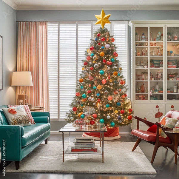 Fototapeta Christmas Tree Shimmering Serenity
