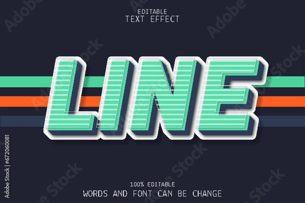 Obraz line style editable text effect emboss cartoon style