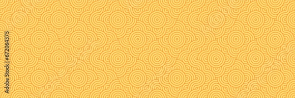 Obraz Abstract yellow circle pattern seamless design, modern geometric swirl summer sun background, luxury radial repetition texture, premium decor vector art.