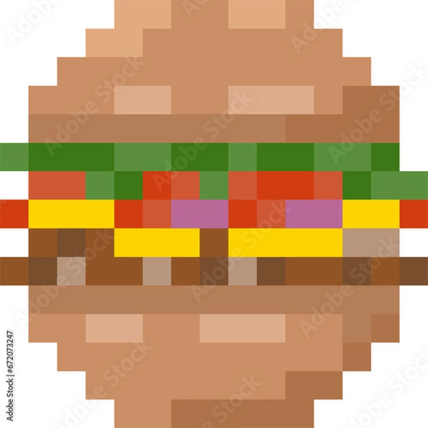 Fototapeta Pixel hamburger