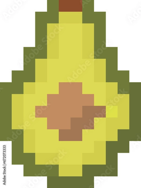 Fototapeta pixel avocado half with a seed