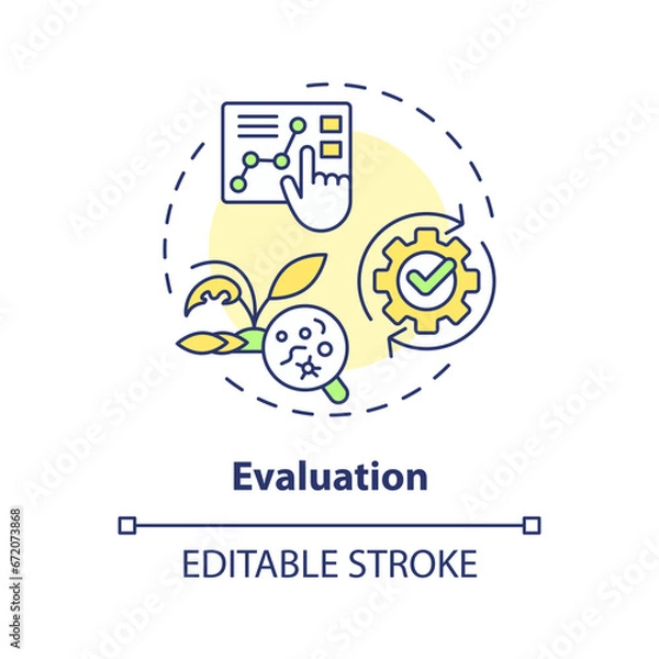 Fototapeta 2D editable multicolor evaluation icon, simple isolated vector, integrated pest management thin line illustration.