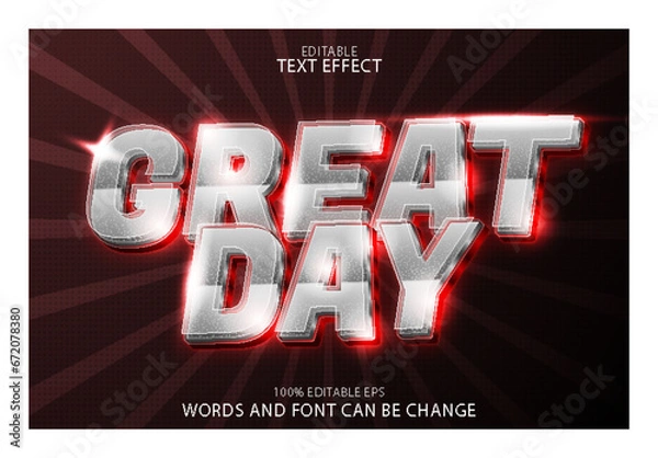 Fototapeta great day editable text effect emboss modern style