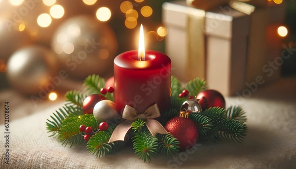 Obraz Christmas candles,  candles, xmas, generative ai