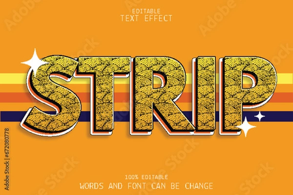 Fototapeta strip style editable text effect emboss cartoon style