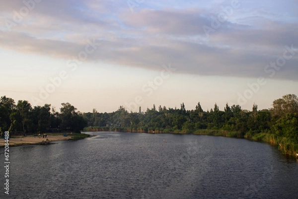 Obraz Panorama of the river and the forest