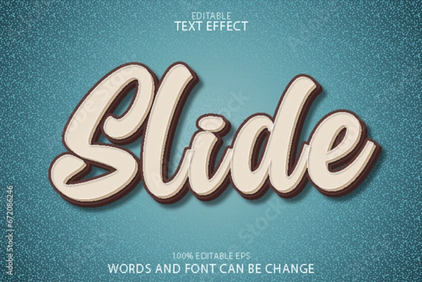 Fototapeta slide editable text effect emboss cartoon style