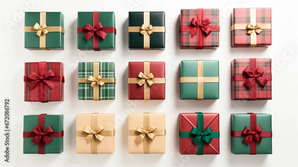 Fototapeta プレゼントと白背景の画像素材