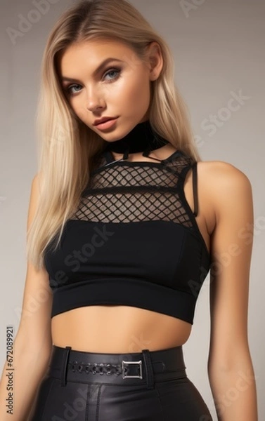 Obraz Retro Revival: Y2K Fishnet Elegance