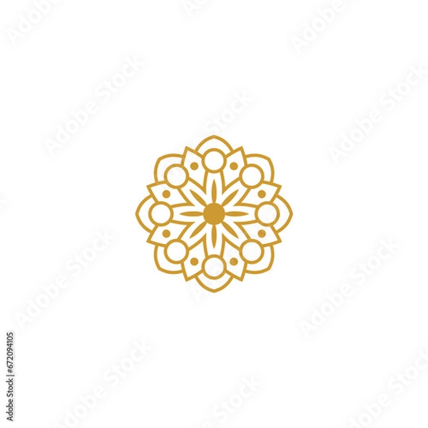 Fototapeta mandala set gold color elements set