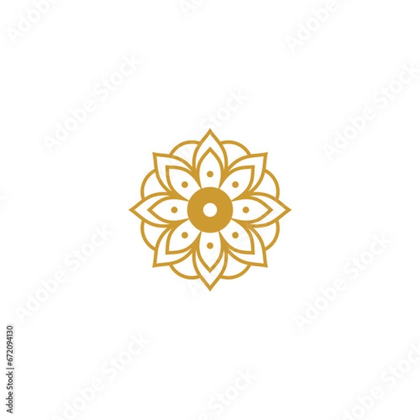 Fototapeta mandala set gold color elements element