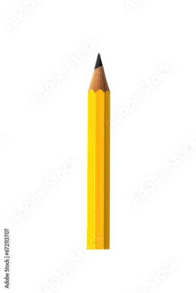 Obraz Yellow pencil isolated on transparent background.