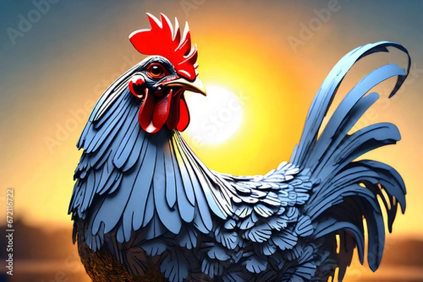 Fototapeta Draw the sun holding a chicken.
Generative AI