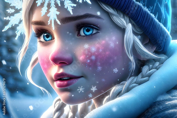 Fototapeta Draw me a princess in a blizzard.
Generative AI