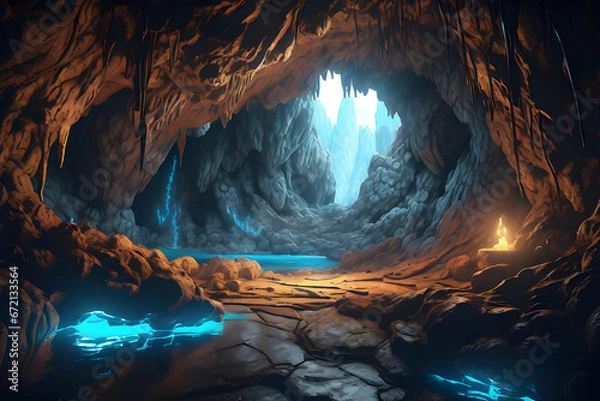 Fototapeta Draw a mysterious cave.
Generative AI