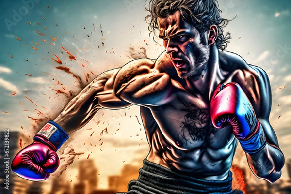 Fototapeta Draw a person who is fighting with himself.
Generative AI